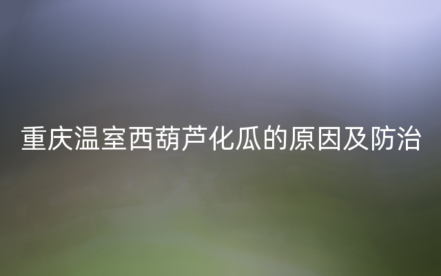 重庆温室西葫芦化瓜的原因及防治
